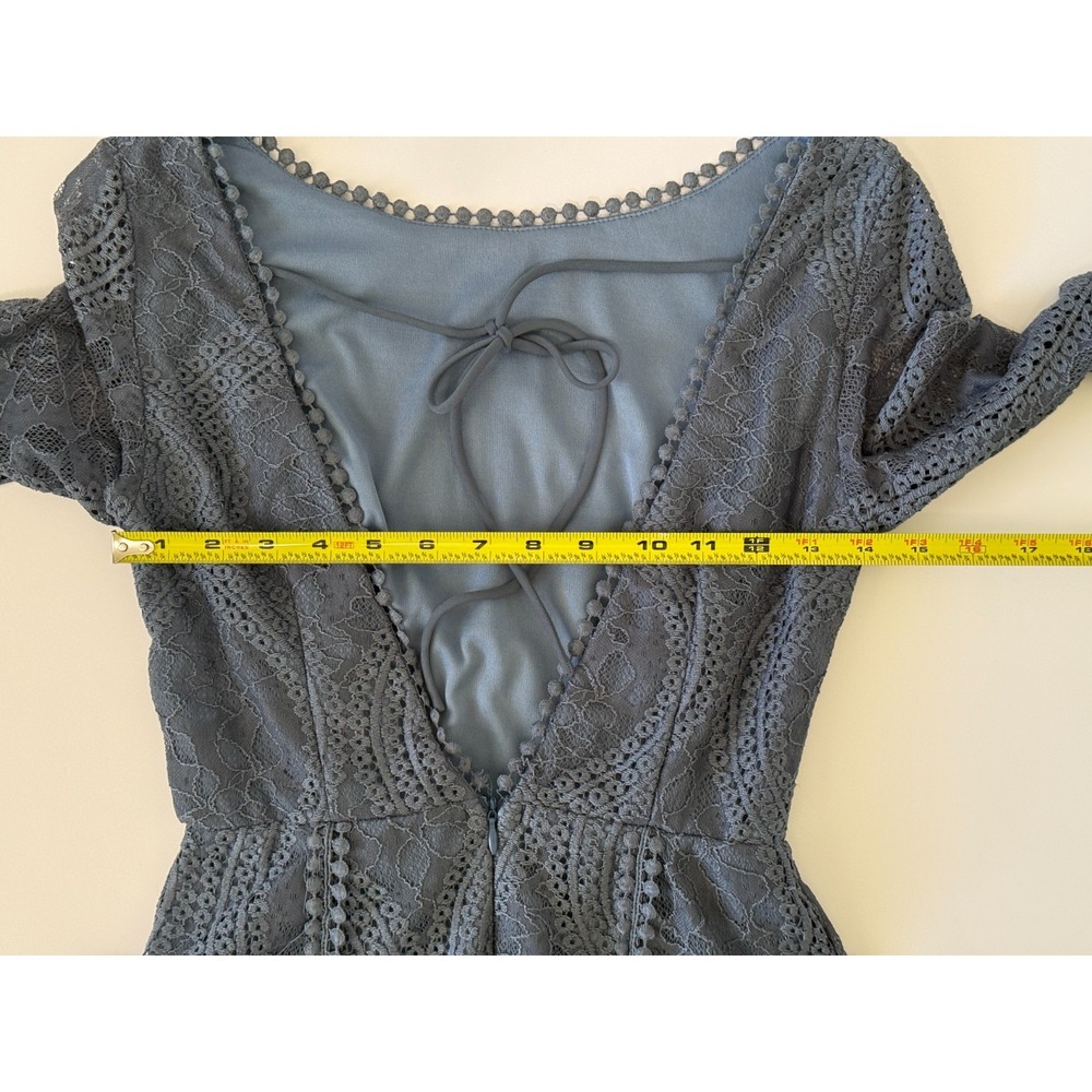Angel Biba Blue Lace Long Sleeve Fit & Flare Mini Dress AU 8 US S Elegant Party. - Picture 14 of 16
